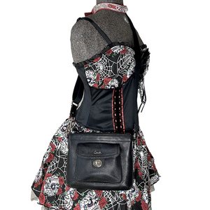 COACH Penelope Swingpack Crossbody Black Pebbled Leather Turnlock Pocket Bag